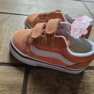 New Vans Toddler Size 5 Orange Salmon Color Sneakers
